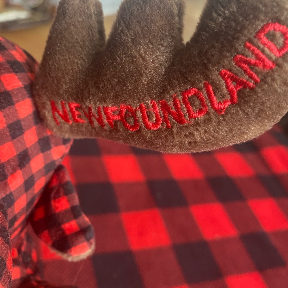 Red and Black Plaid Moose Plush - Picture 4 of 4